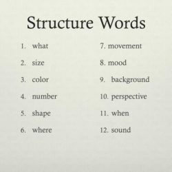 Structure words for visualizing and verbalizing